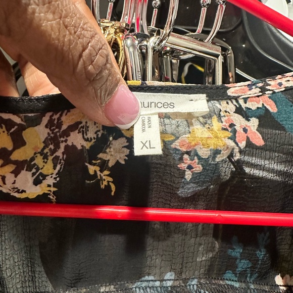 Maurices Black Floral Kimono Blouse - Picture 3 of 3